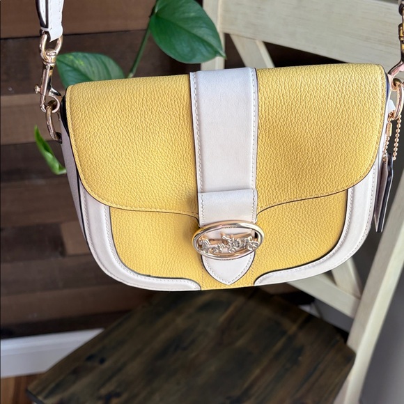 Coach Georgie Saddle Bag Crossbody with Gold Accents pebble leather - Picture 14 of 14